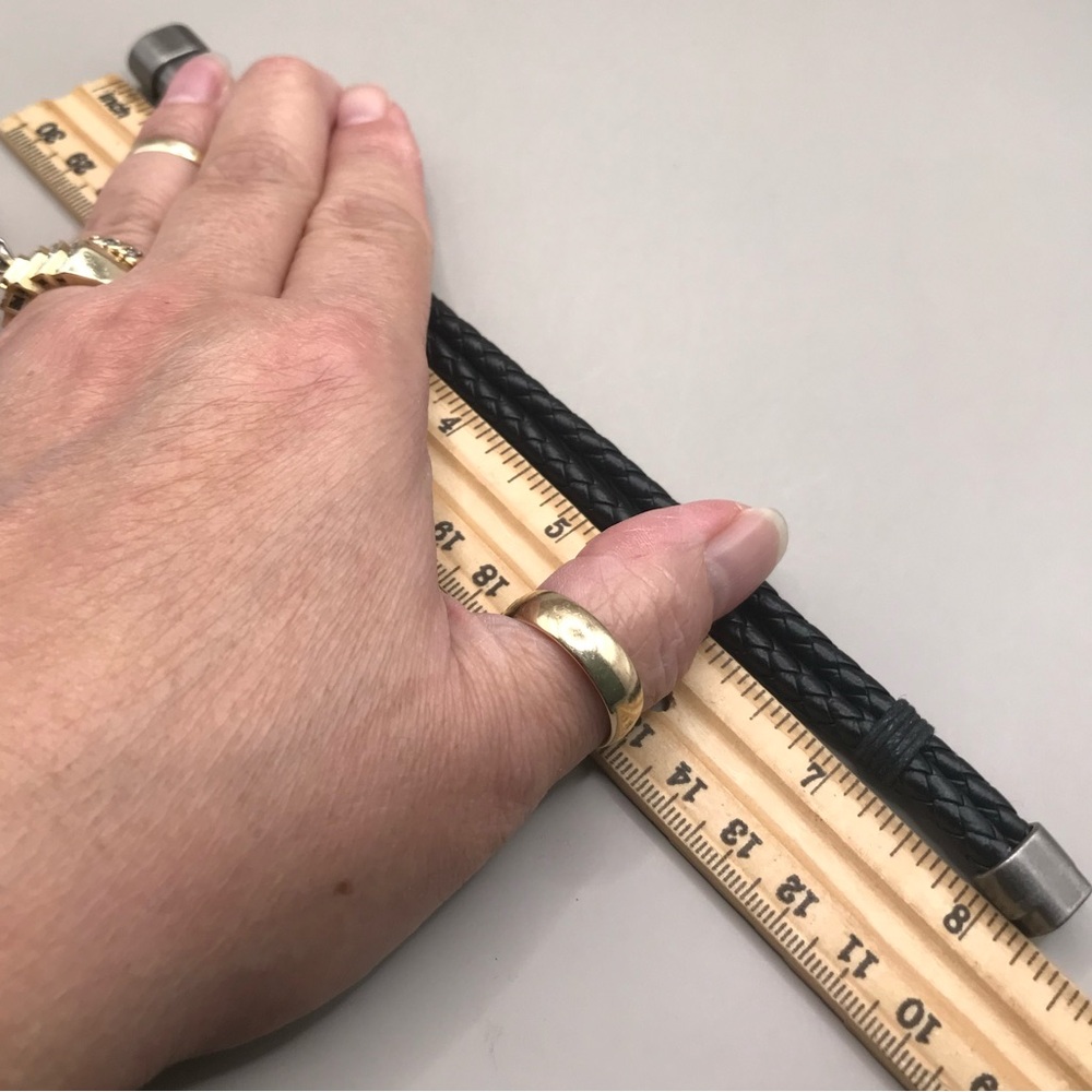 Cool Steel and Beyond Black Double Braided Leather Bracelet - Picture 8 of 8